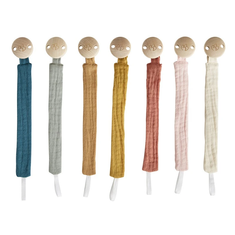 Attache-sucette En Gaze De Coton BB&CO Vert De Gris 4 Attache-sucette En Gaze De Coton BB&CO Vert De Gris – Image 2