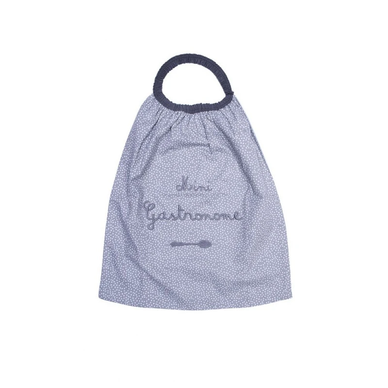 Bavoir élastiqué "Mini Gastronome" BB&CO Gris/Blanc 3 Bavoir élastiqué "Mini Gastronome" BB&CO Gris/Blanc