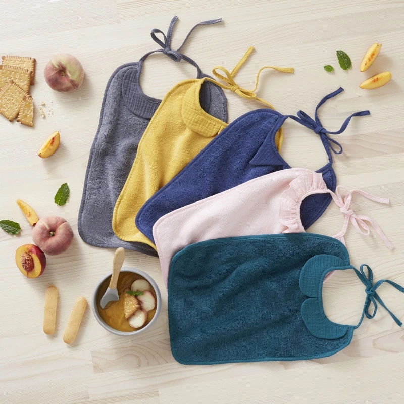 Bavoir Grand Modèle Bambou Et Gaze BB&CO Mix & Match Blush 4 Bavoir Grand Modèle Bambou Et Gaze BB&CO Mix & Match Blush – Image 2