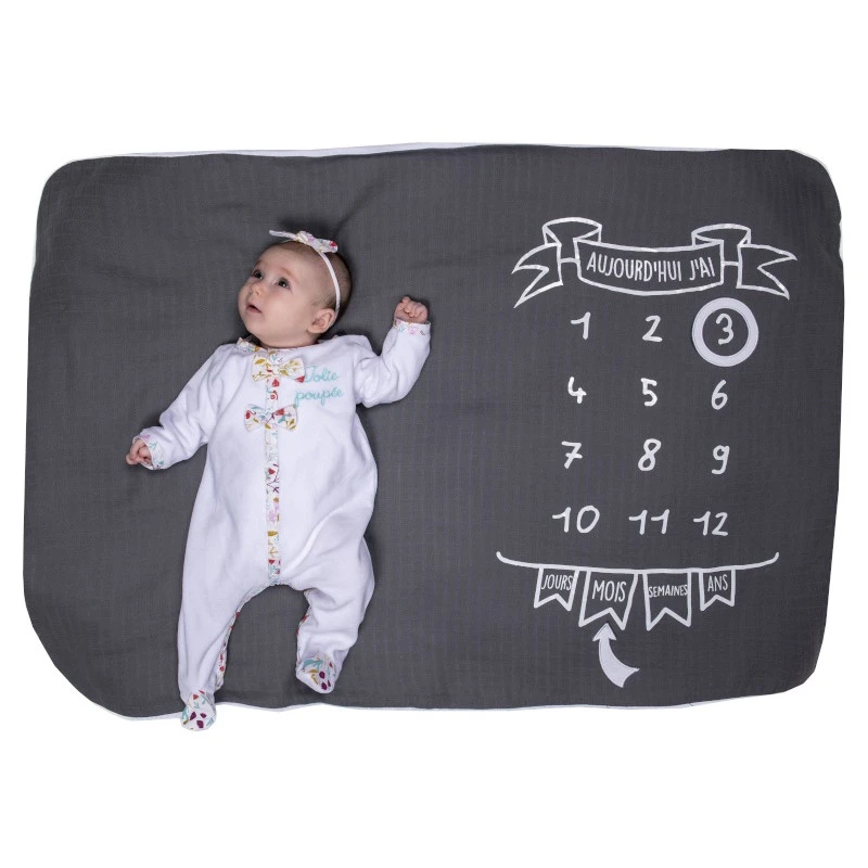 Couverture Décor Pour Photos BB&CO Gris Anthracite/blanc 4 Couverture Décor Pour Photos BB&CO Gris Anthracite/blanc – Image 2