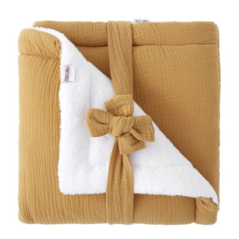 Couverture Peluche & Gaze 70x100cm BB&CO Mix & Match Noisette 3 Couverture Peluche & Gaze 70x100cm BB&CO Mix & Match Noisette