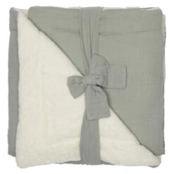 Couverture Peluche & Gaze 70x100cm BB&CO Mix & Match Vert De Gris