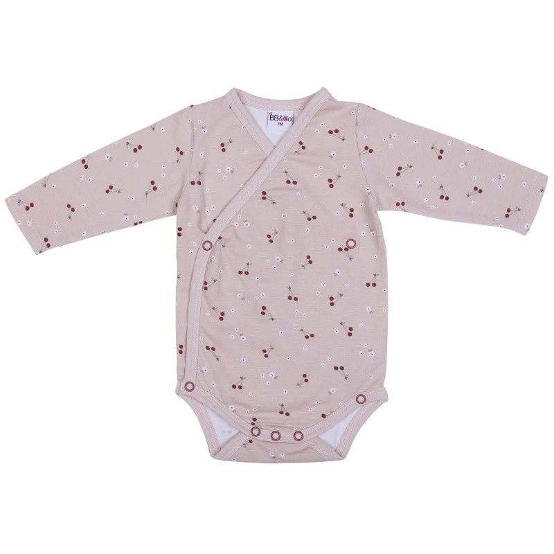 Lot De 2 Bodys Croisés Ml 3m BB&CO Tomette / Cerise 5 Lot De 2 Bodys Croisés Ml 3m BB&CO Tomette / Cerise – Image 3