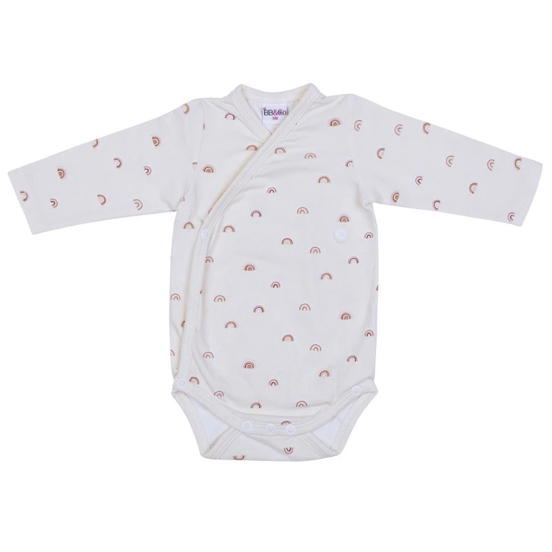 Lot De 2 Bodys Croisés Ml 6m BB&CO Rouille / Arc-en-ciel 6 Lot De 2 Bodys Croisés Ml 6m BB&CO Rouille / Arc-en-ciel – Image 4