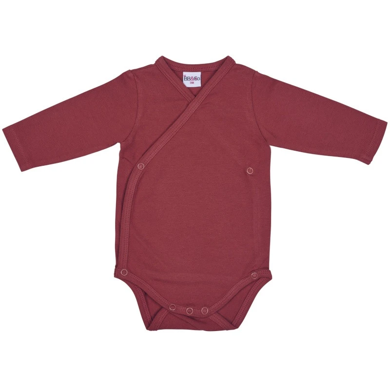 Lot De 2 Bodys Croisés Ml 6m BB&CO Tomette / Cerise 4 Lot De 2 Bodys Croisés Ml 6m BB&CO Tomette / Cerise – Image 2