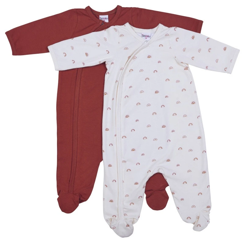 Lot De 2 Pyjamas 1m BB&CO Rouille/Arc-en-ciel 3 Lot De 2 Pyjamas 1m BB&CO Rouille/Arc-en-ciel