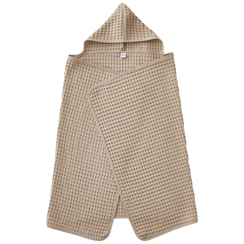 Maxi Cape De Bain Coton Gaufré BB&CO Latte 3 Maxi Cape De Bain Coton Gaufré BB&CO Latte