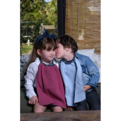 Serviette élastiquée Gaze & Popeline BB&CO Framboise -Made4baby Soldes serviette elastiquee gazepopeline 3