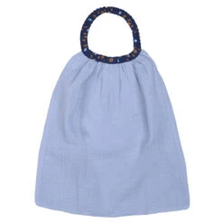 Serviette élastiquée Gaze & Popeline BB&CO Bleu Glacier