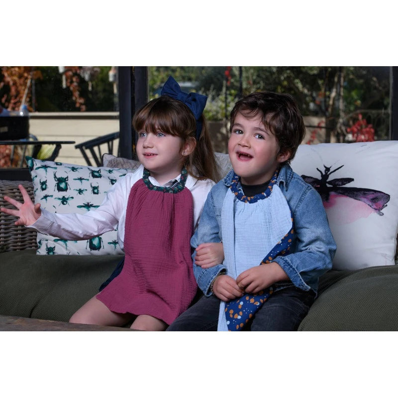 Serviette élastiquée Gaze & Popeline BB&CO Bleu Glacier 5 Serviette élastiquée Gaze & Popeline BB&CO Bleu Glacier – Image 3