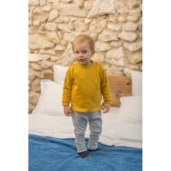 Sweat-shirt Molleton Léger 18m BB&CO Moutarde -Made4baby Soldes sweat shirt molleton leger 18m bbco moutarde 1